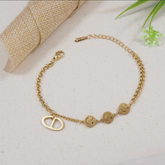 Stainless Steel Gold/Silver/Rosegold Plated Smiley Charm Bracelet